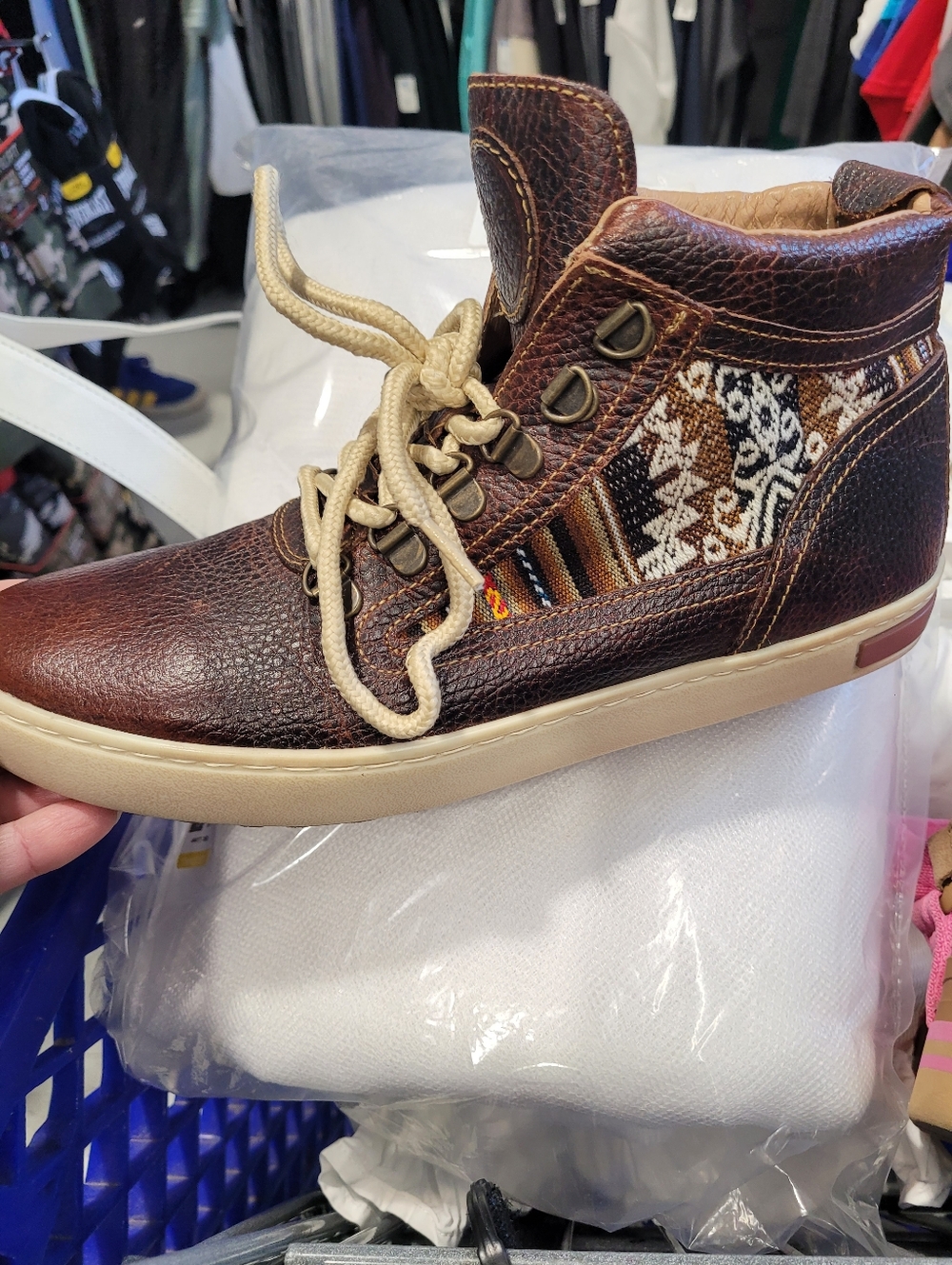 Inkkas 9 Mens Classic Brown Leather-Style Casual Lace-Up Sneakers - Picture 7 of 7